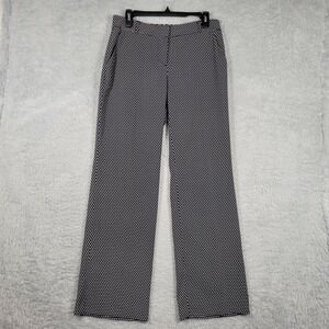 Charter Club Pants Womens 4 Navy Blue White Polka Dot Wide Leg Pants